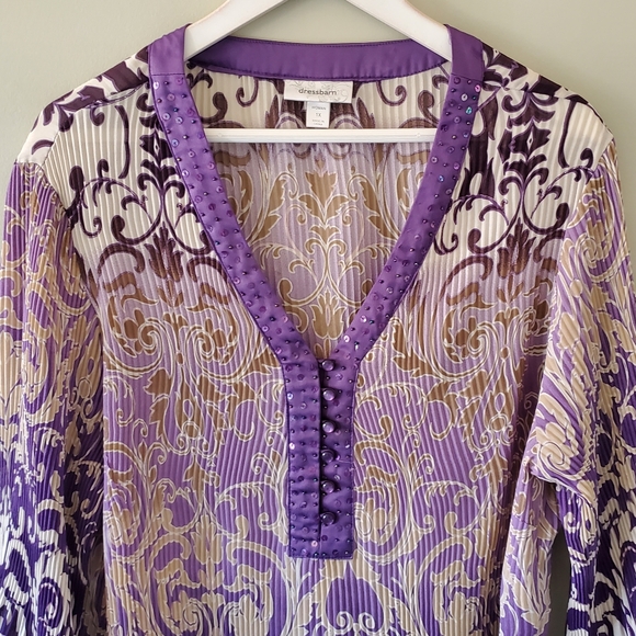 Dress Barn 1X Y2K Romantic Whimsigoth Fairy Grunge Boho Barocque Plisse Tunic - Picture 6 of 14